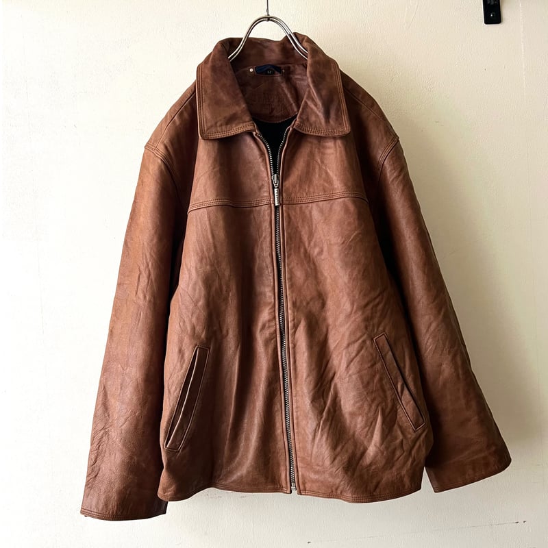 Euro Vintage TRAPPER Zip-up Leather JKT (made i