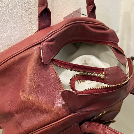 Vivienne Westwood Leather Ribbon Orb Boston Bag