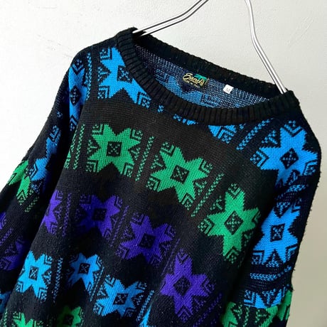 90's Euro Geometric Pattern Knit Sweater