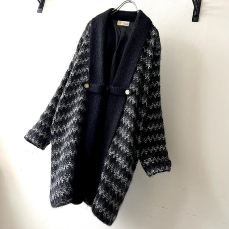 Vintage "Giza giza" Pattern Shaggyニットガウン