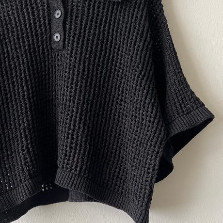 Mesh Knit Loose Silhouette Short Top