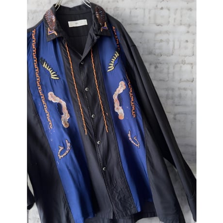 TOGA VIRILIS Rayon Embroidery Shirt (size:48)