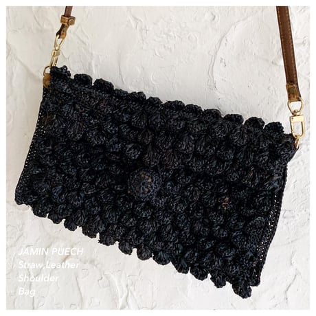 JAMIN PUECH Straw & LeatherショルダーBag