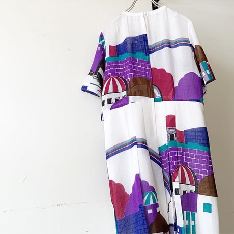 Vintage Pop Art Pattern Half Sleeve Dress