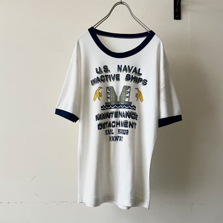 80-90's US Naval Print Ringer Tee