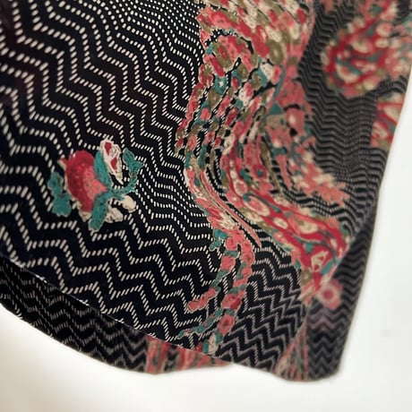 Vintage Botanical Pattern Big Collar Long Dress