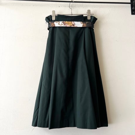 Scarf Ribbon Velt Medium Flare Skirt