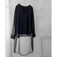 Drop Tail Design Sheer Blouse