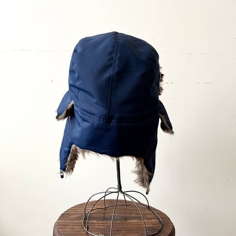 Nylon & Fake Fur Flight Cap (ネイビー)