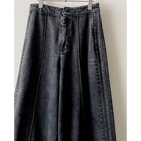 adidas originals Black Denim Wide Flare Pants