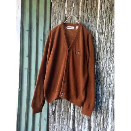 60-70's IZOD Embroidery Logo Acryl Knit Cardigan (made in USA)