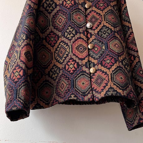 GOTCHA COVERED Geometric Pattern No Collar Jacquard JKT