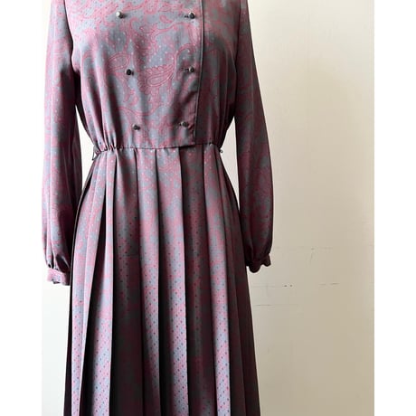 Vintage Paisley & Dot Pattern Dress