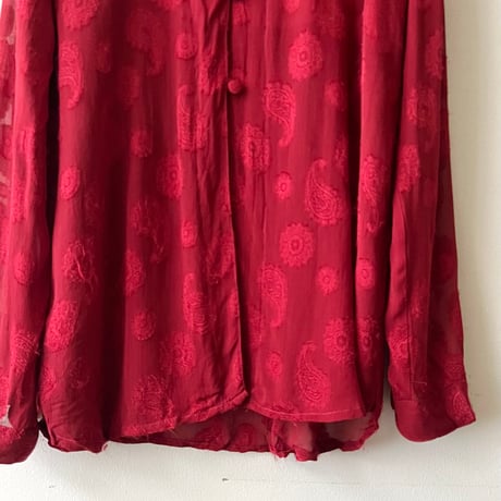 Euro Vintage Paisley Pattern Sheer China Shirt