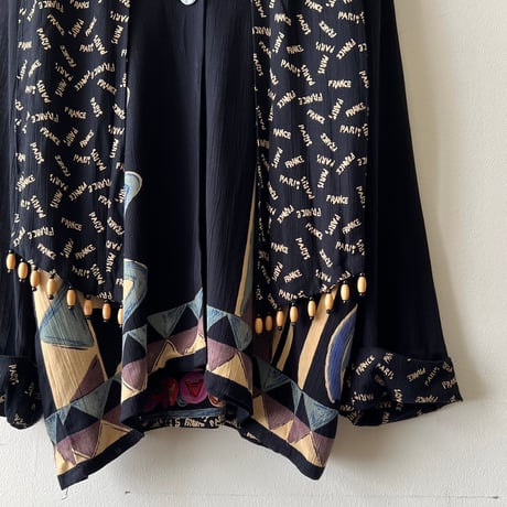 80-90's Art Pattern Rayon Shirt JKT (made in USA)