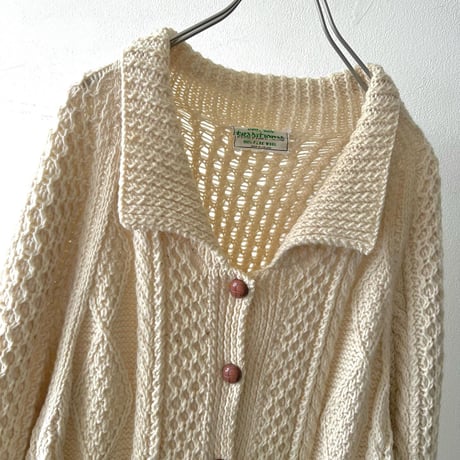 Euro Vintage Aran Knit Cardigan (made in Ireland)