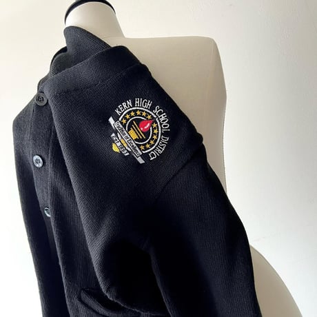 US Vintage Embroidery Logo School Cardigan