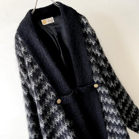 Vintage "Giza giza" Pattern Shaggyニットガウン