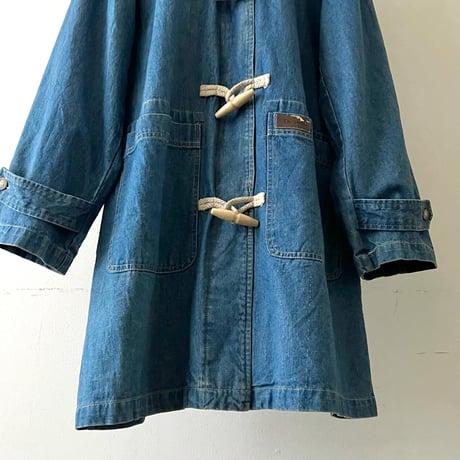 90's Denim & Co. Denim Duffel Coat