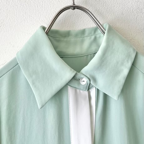 Mint Color Sheer Shirt Dress