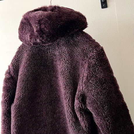 70's Vintage Boa & Nylon Reversible Design Hoodie