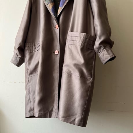 Vintage Reversible Design Big Pocket Half Coat