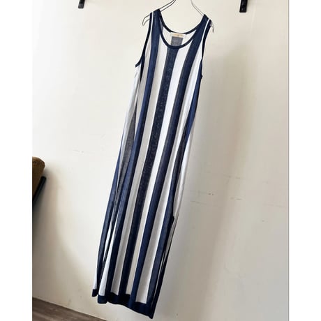 DIANE von FURSTENBERG Stripe Pattern No Sleeve Maxi Dress