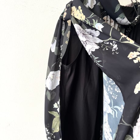 Flower Pattern No Sleeve Low Waist Long Dress