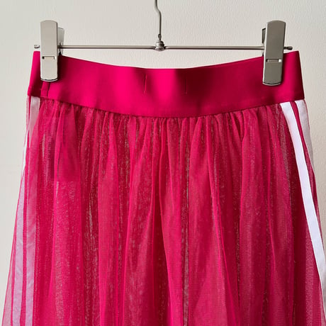 adidas originals See-through Tulle Skirt (color : pink purple)