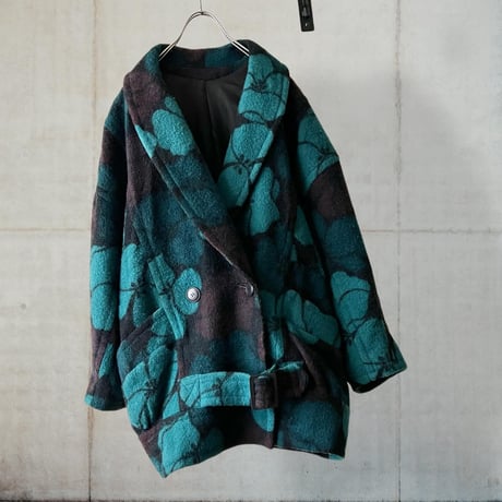 80-90's Euro Flower Pattern Wool JKT