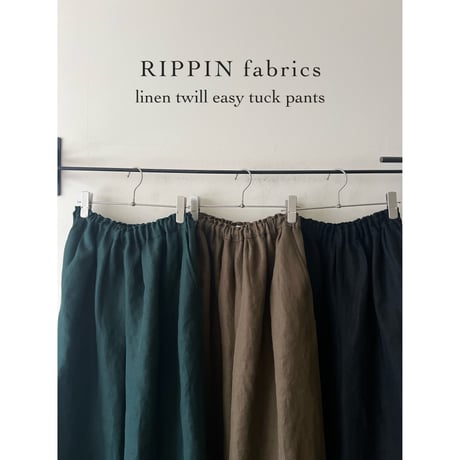 【即納品】【ブラック】リネンツイルイージーパンツ