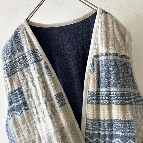 Vintage Patchwork Pattern Open Vest
