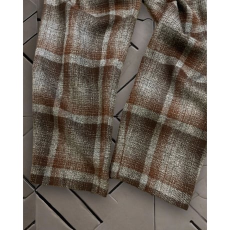 Vintage Check Pattern Tuck Pants