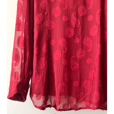 Euro Vintage Paisley Pattern Sheer China Shirt