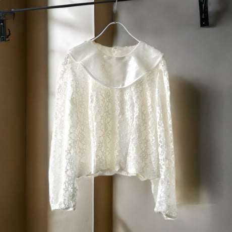 Vintage Bib Collar Lace Design Blouse