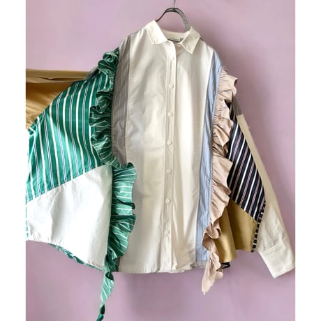 GENE HEAVENS(jp) Remake Like Frill Design Over Shirt