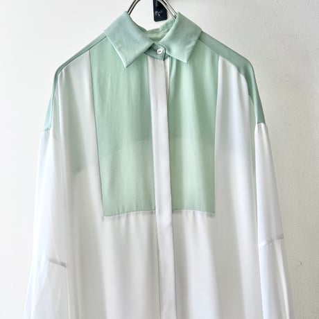 Mint Color Sheer Shirt Dress