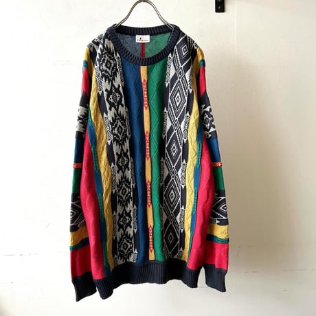 90's 3D Design Knit Sweater