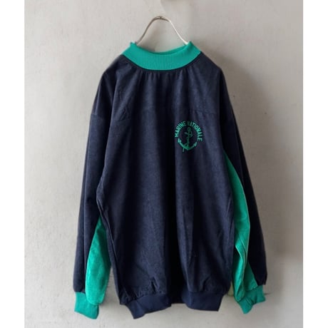 French Navy Velvet Training Sweat (deadstock/ size:88,L程度)
