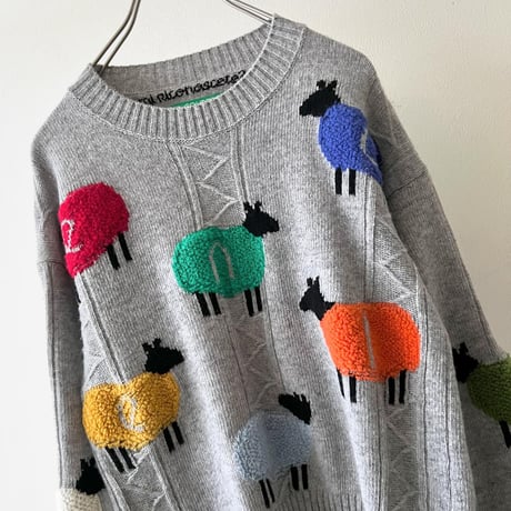 UNITED COLORS OF BENETTON Colorful Sheep Design Spring Knit