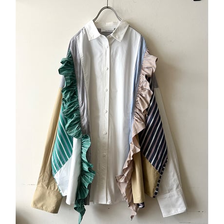 GENE HEAVENS(jp) Remake Like Frill Design Over Shirt