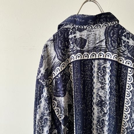 Vintage Art Pattern Rayon Shirt