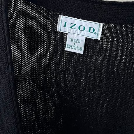 80-90's IZOD Embroidery Logo Acryl Knit Cardigan (made in Mexico)