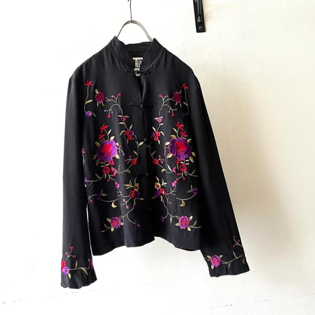 Vintage Embroidery Design Silk China Shirt JKT