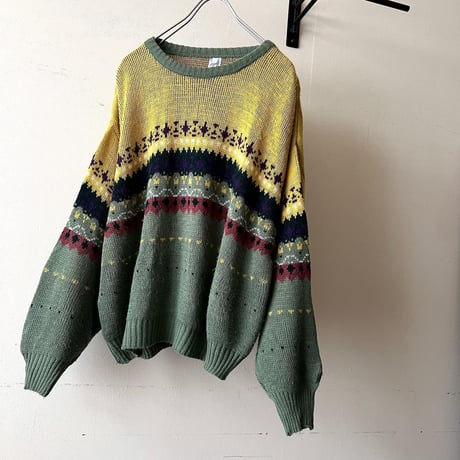 90's Euro Fair Isle Pattern Knit Sweater