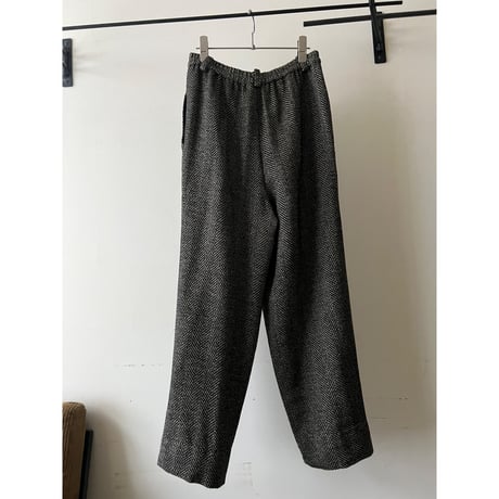 Vintage Herringbone Tweed Tuck Trousers