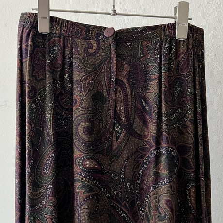 Vintage Paisley Pattern Long Wrap Skirt