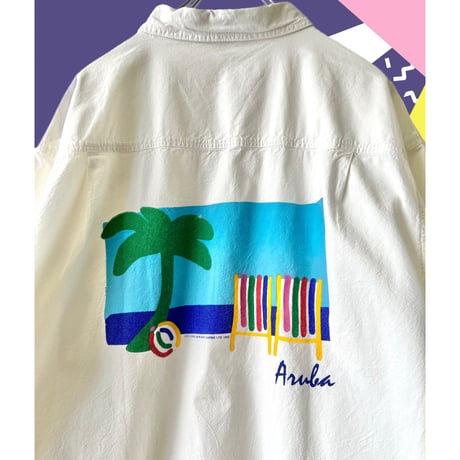 90's Aruba Beach Back Print Shirt