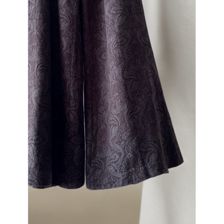 Classic Botanical Pattern Jacquard Flare Pants
