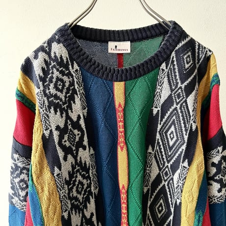 90's 3D Design Knit Sweater
